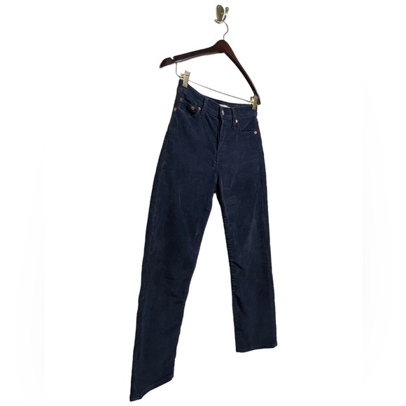 LEVI’S Wedgie Straight Fit Corduroy Pants Navy Blue 26 - Picture 9 of 14